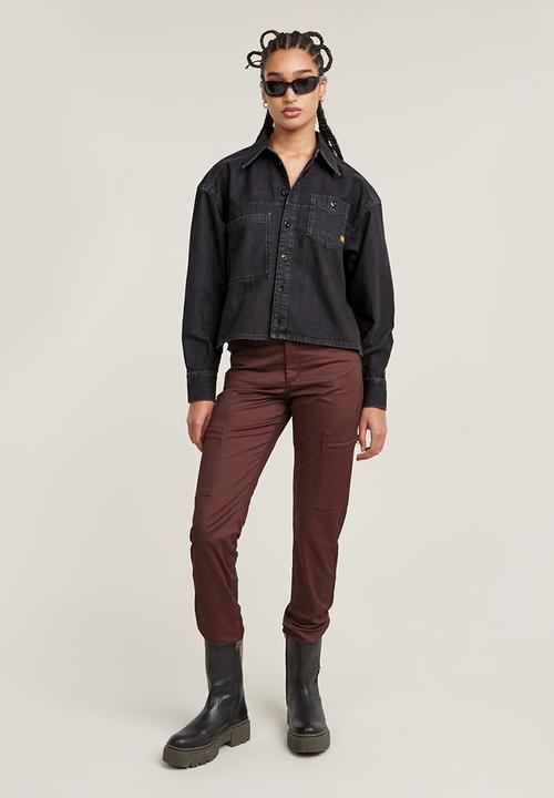 G-STAR - Cropped shirt long sleeve wmn - Black