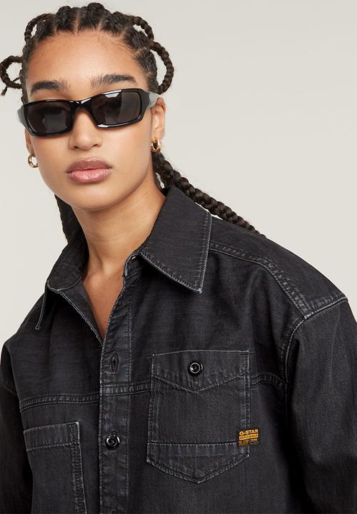G-STAR - Cropped shirt long sleeve wmn - Black