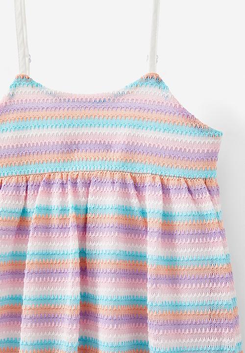 Cotton On - Eloise sleeveless dress - rainbow stripe