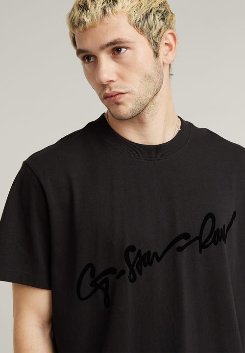 G-STAR - Flock G-script loose r t - dk black