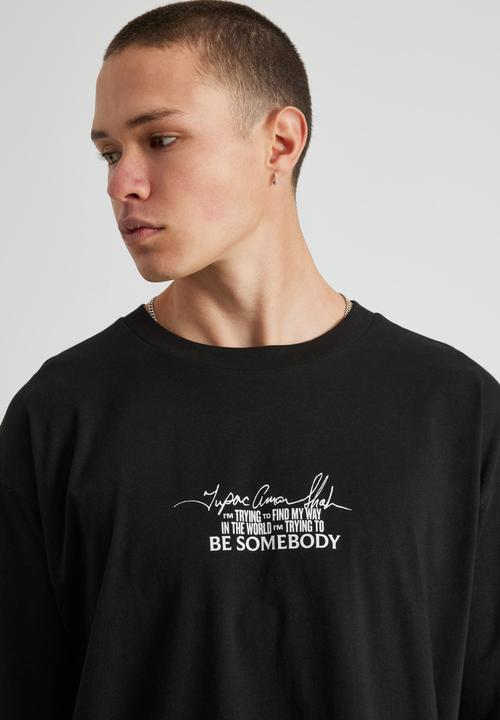 Factorie - Box Fit Music Merch T Shirt - Lcn Bra Black/Tupac Be Somebody