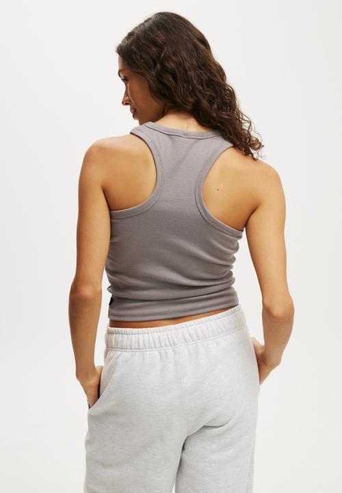Cotton On - Active Core Rib Racer Tank - Allspice
