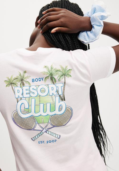 Cotton On - Active Graphic Crew T-shirt - Cherry Dream/Resort Club