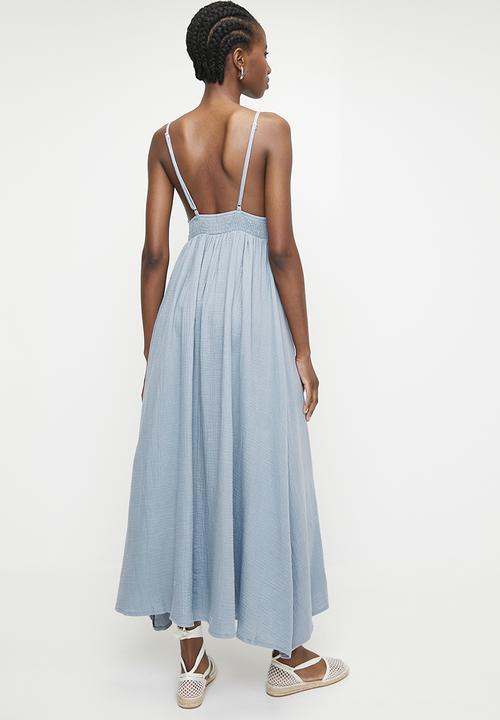 Superbalist - Applique fit & flare midi dress - denim blue