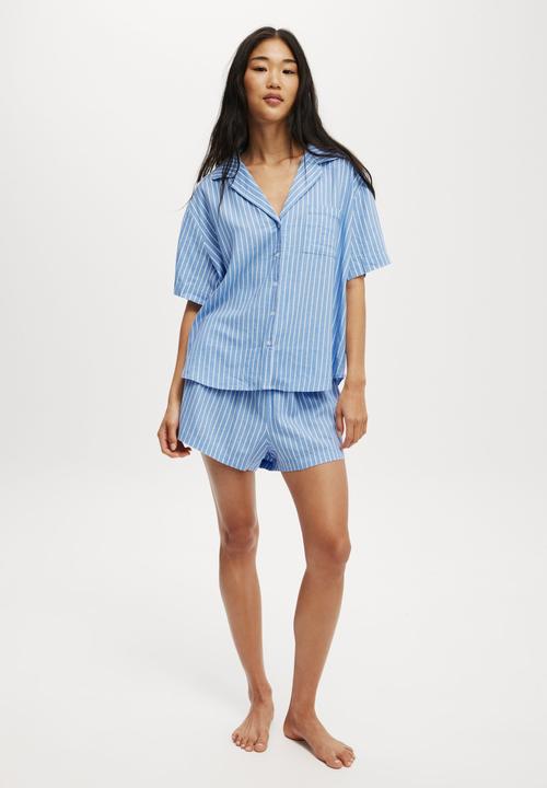 Cotton On - Body Woven Sleep Set - Adrift Blue/Lee Stripe