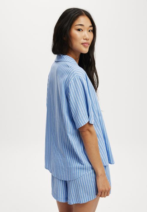 Cotton On - Body Woven Sleep Set - Adrift Blue/Lee Stripe
