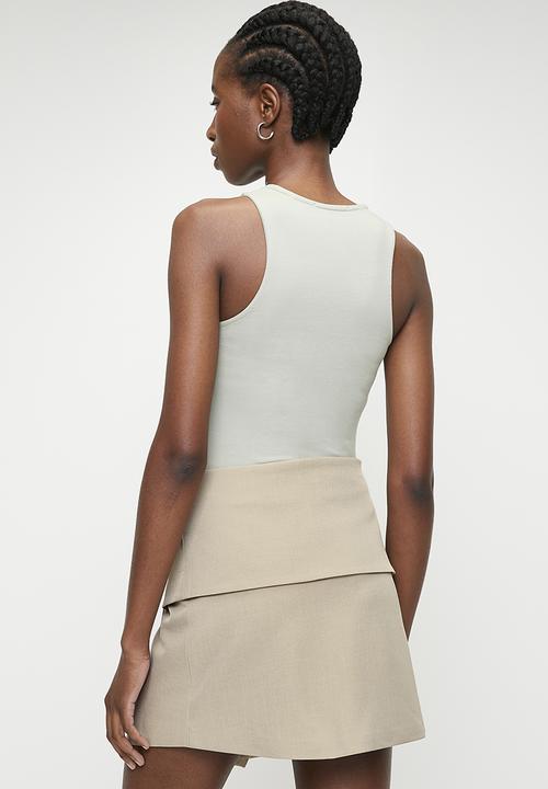 Superbalist - Twill wrap tie detail skort - Taupe