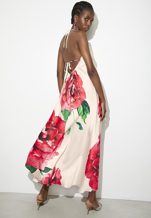 VELVET - Cami Halter Empire Maxi dress - Ghostly Rose Engineer