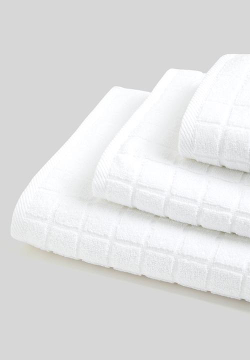 Colibri - Grid Check Zero Twist Towel - White