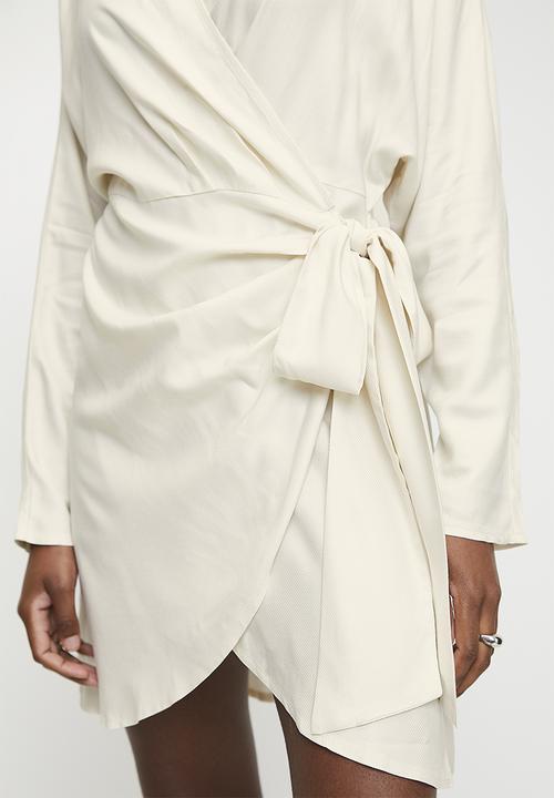 Superbalist - Dolman Sleeve Mini wrap dress - Neutral