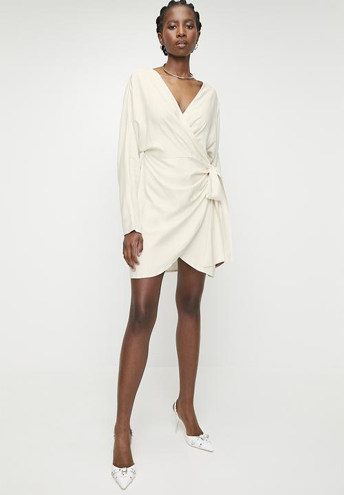 Superbalist - Dolman Sleeve Mini wrap dress - Neutral