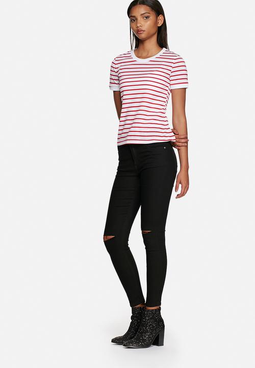 Glamorous - Red stripe tee