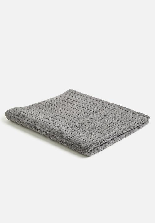 Colibri - Grid Check Zero Twist Towel - Charcoal