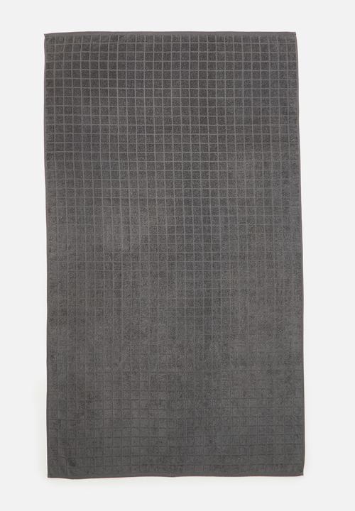 Colibri - Grid Check Zero Twist Towel - Charcoal