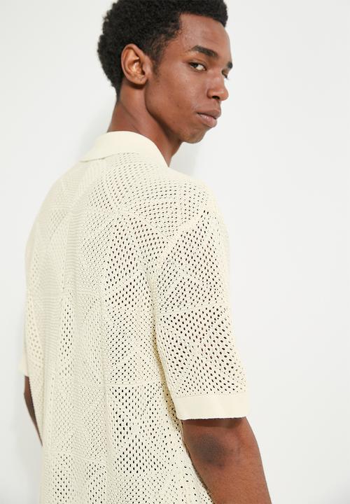 Cotton On - Pablo Short Sleeve Shirt - Cream Pattern