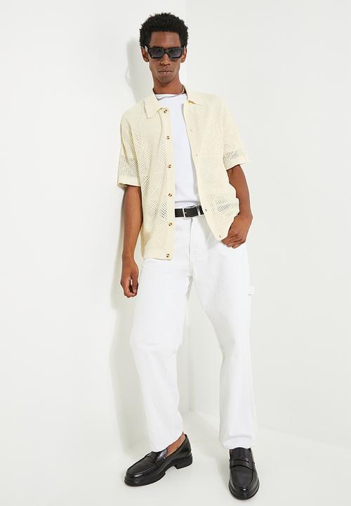 Cotton On - Pablo Short Sleeve Shirt - Cream Pattern