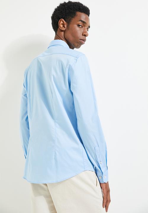 POLO - Christian Long Sleeve Slim Fit Strtch Shirt - Light Blue