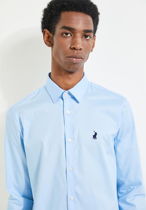POLO - Christian Long Sleeve Slim Fit Strtch Shirt - Light Blue