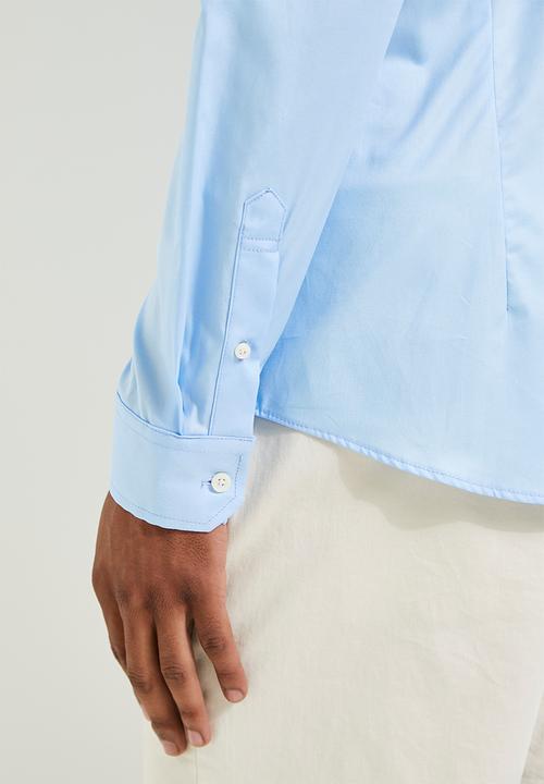 POLO - Christian Long Sleeve Slim Fit Strtch Shirt - Light Blue