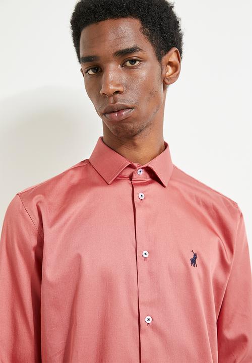 POLO - Greig Ls Sateen Signature Shirt - rusk