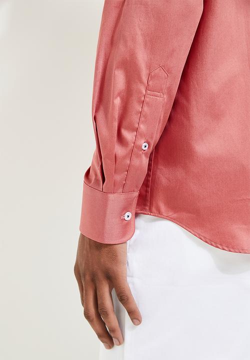 POLO - Greig Ls Sateen Signature Shirt - rusk