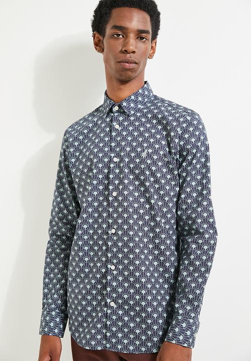 POLO - Suren Printed Long Sleeve Shirt - Navy