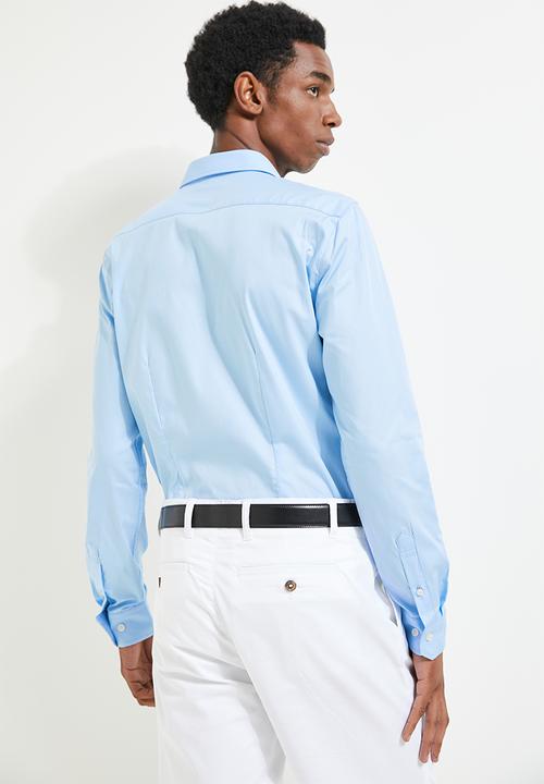 POLO - Christian Long Sleeve Slim Fit Strtch Shirt - Light Blue