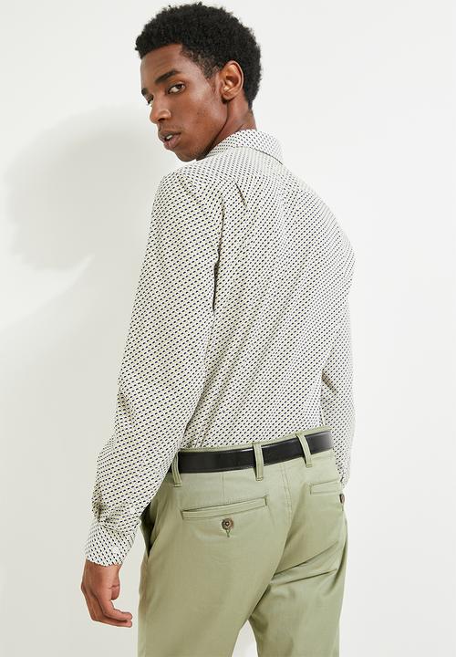 POLO - Gonzo Geo Printed Long Sleeve Shirt - Navy