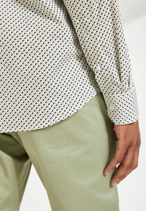 POLO - Gonzo Geo Printed Long Sleeve Shirt - Navy