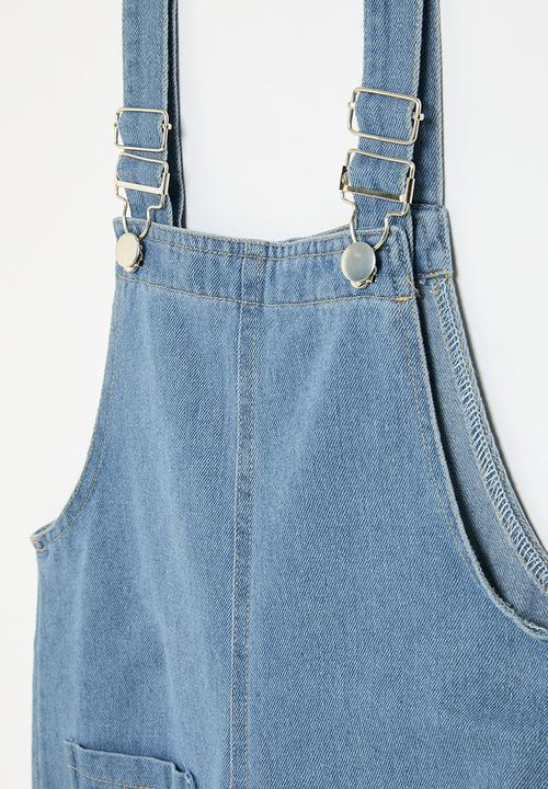 Pop Candy - Denim dungaree-stone wash