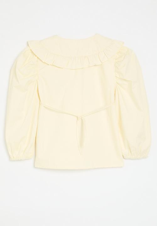 Pop Candy - Peter pan collar shirt-ecru