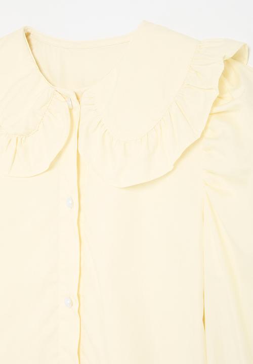 Pop Candy - Peter pan collar shirt-ecru
