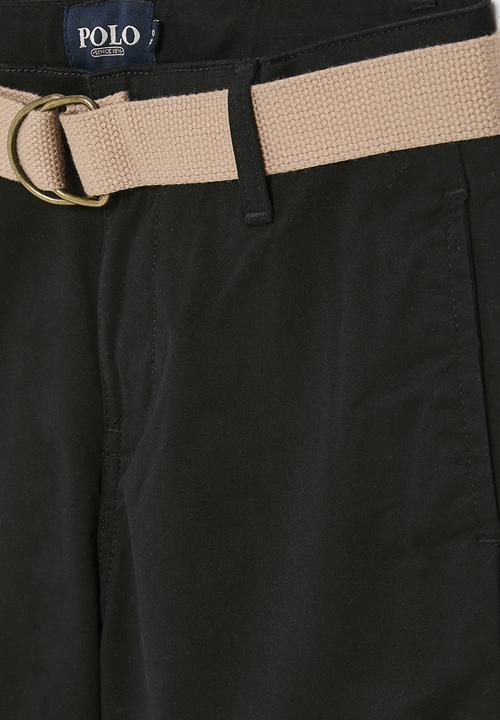 POLO - Boys andrew belted chino short - black