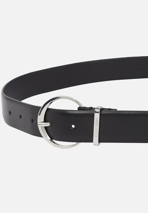 Calvin Klein - Must round buckle belt-black