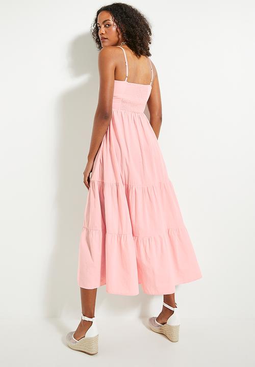 MILLA - Embroidery detail maxi dress - pink