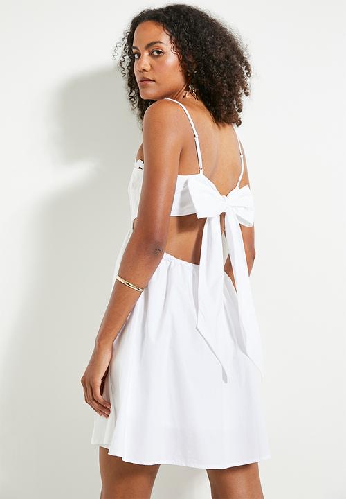 MILLA - Mini skater dress with trimming - ivory