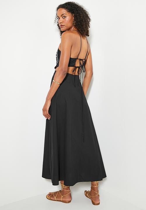 Superbalist - Strappy fit & flare maxi dress - black