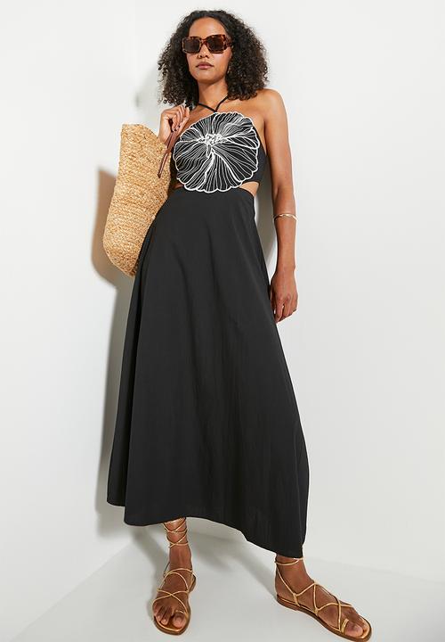 Superbalist - Strappy fit & flare maxi dress - black