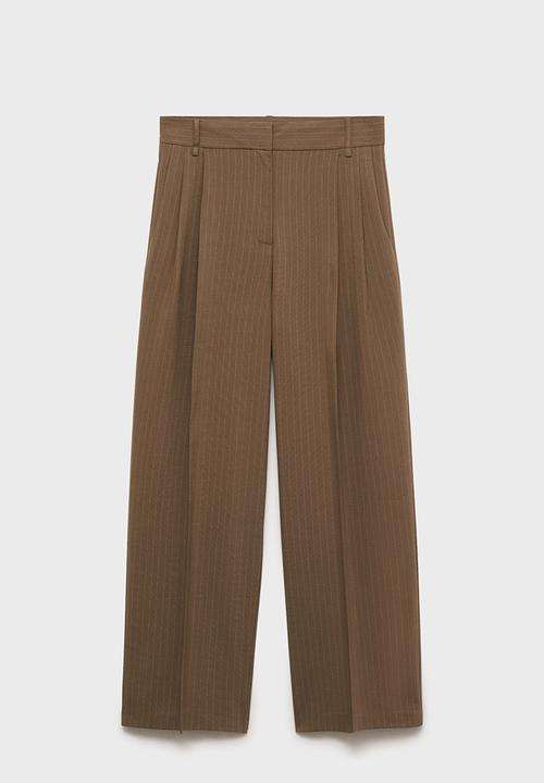 MANGO - Trousers Stripe - Dark Green