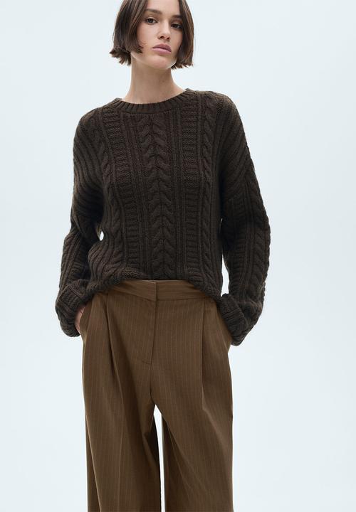 MANGO - Trousers Stripe - Dark Green