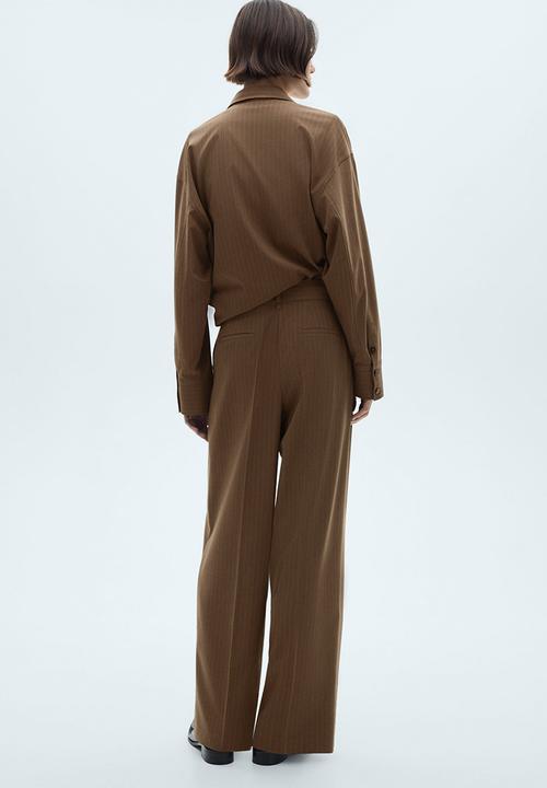 MANGO - Trousers Stripe - Dark Green
