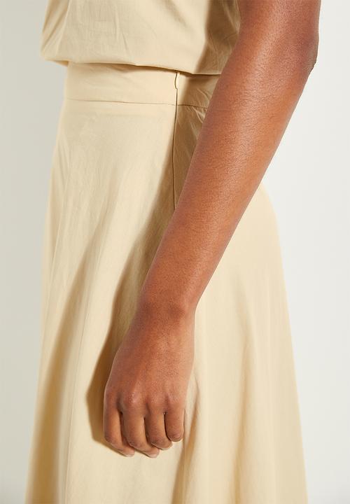 edit - Embroidered hem circle skirt (co-ord) - neutral