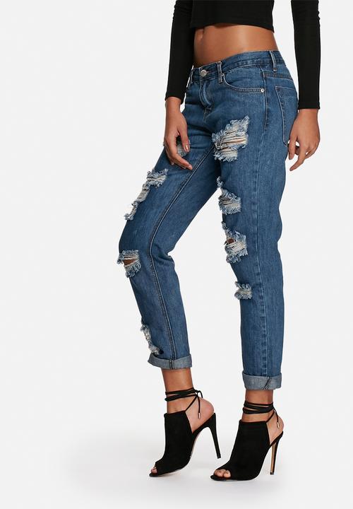 Glamorous - Distressed mom jeans
