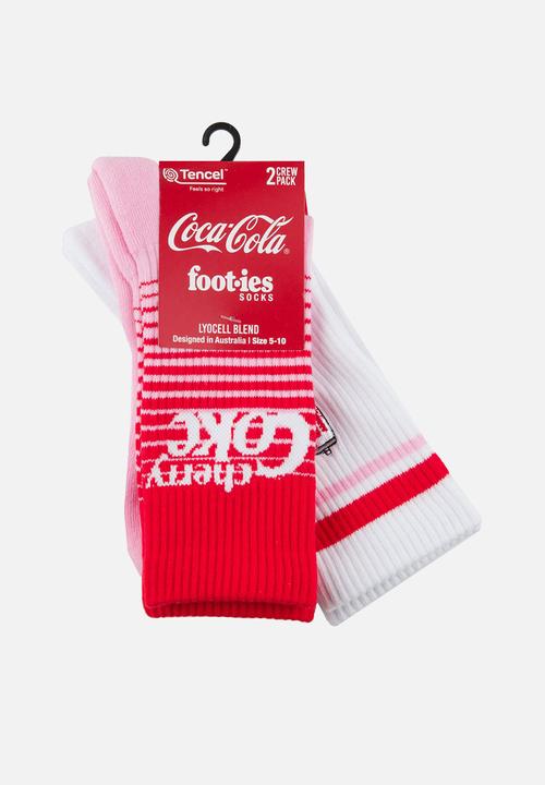 Foot-ies - Cherry coke micro sneaker sock 2 pack - light pink & white