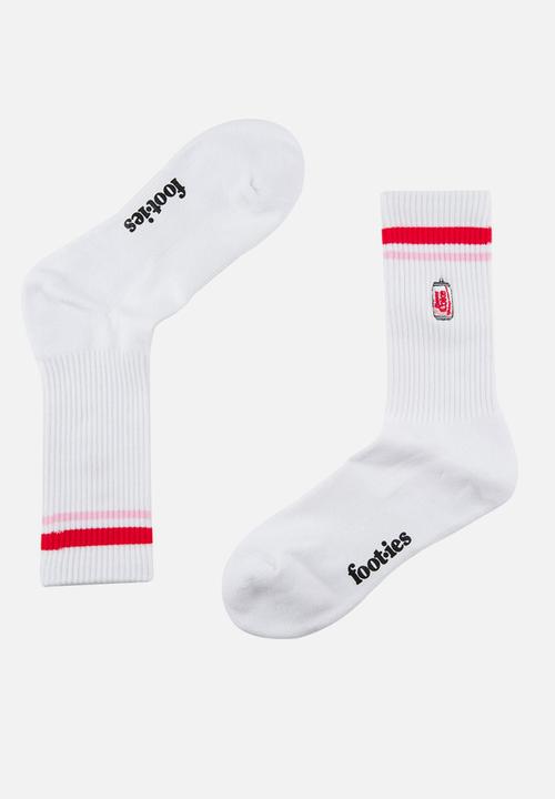 Foot-ies - Cherry coke micro sneaker sock 2 pack - light pink & white
