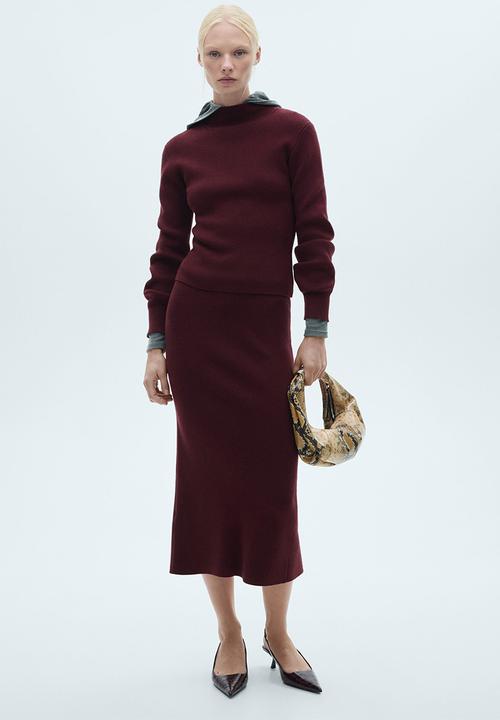 MANGO - Sweater moza - dark red