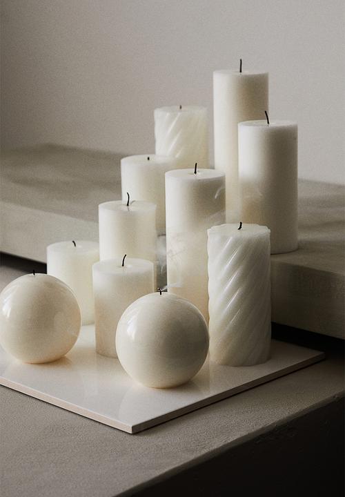 H&M - Round candle - white