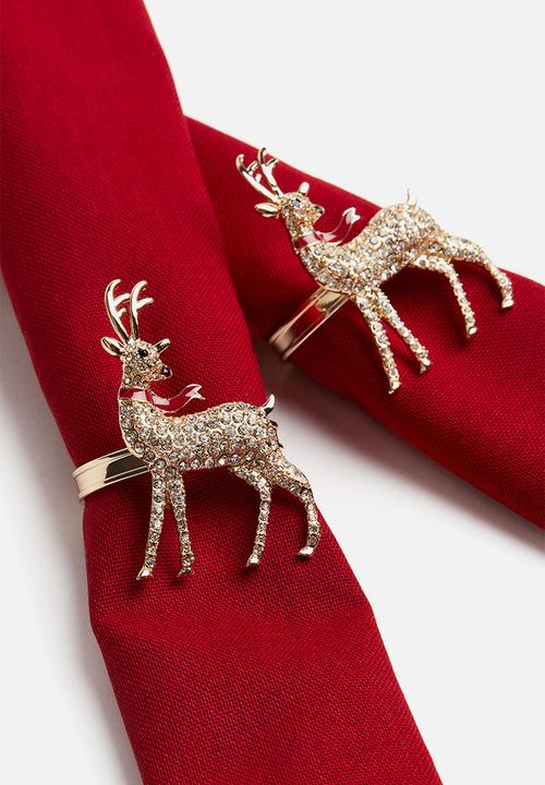 H&M - 2 Pack metal napkin rings - gold-coloured/deer