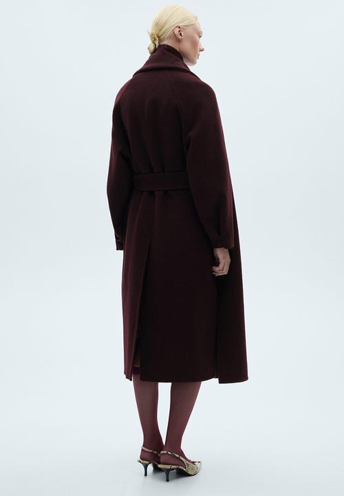 MANGO - Coat moon - dark red