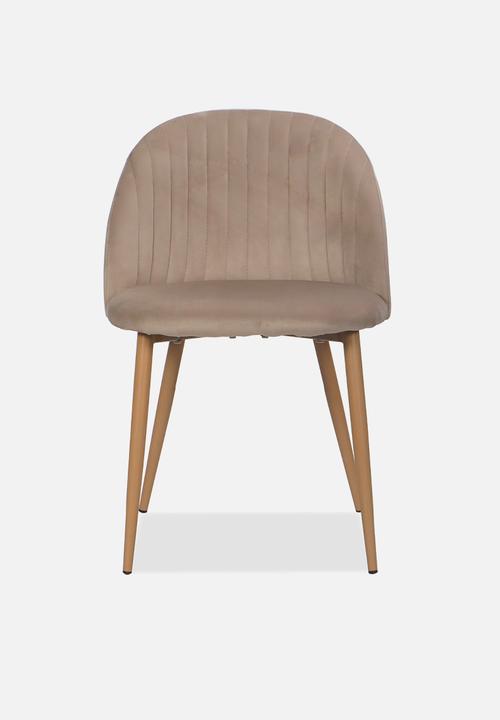 Sixth Floor - Pluto velvet dining chair set of 2-natual